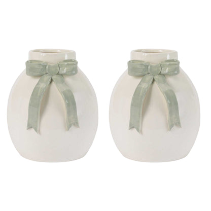 Decorative Bow Sculpted Vase (Set of 4)