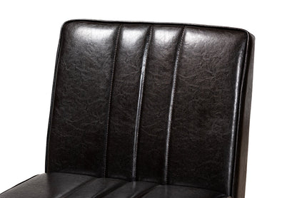 Baxton Studio Daymond Mid-Century Modern Dark Brown Faux Leather Upholstered and Walnut Brown Finished Wood Dining Chair