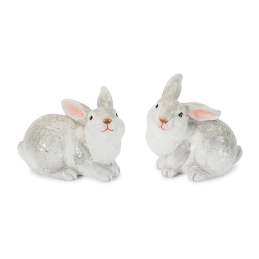White Terra Cotta Rabbit (Set of 2)