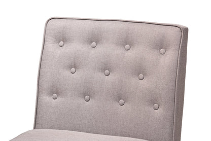 Baxton Studio Riordan Mid-Century Modern Grey Fabric Upholstered and Walnut Brown Finished Wood Dining Chair