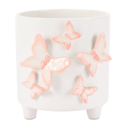 Butterfly Accent Dolomite Planter (Set of 2)