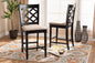 Baxton Studio Ramiro Modern and Contemporary Transitional Sand Fabric Upholstered and Dark Brown Finished Wood 2-Piece Counter Stool Set