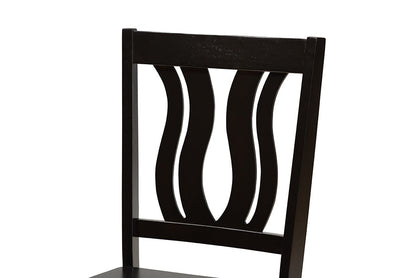 Baxton Studio Anesa Modern and Contemporary Transitional Dark Brown Finished Wood 5-Piece Dining Set