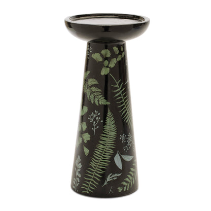Ceramic Botanical Print Candle Holders (Set of 2)