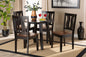 Baxton Studio Anesa Modern and Contemporary Transitional Two-Tone Dark Brown and Walnut Brown Finished Wood 5-Piece Dining Set