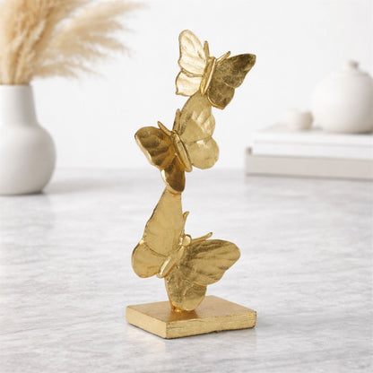 Gold Stacked Butterfly DŽcor (Set of 2)