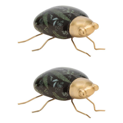 Ceramic Insect with Fern Print (Set of 2)