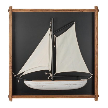 Framed 3D Sailboat Wall Art 30"SQ