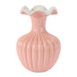 Ribbed Ruffle Rim Vase 8"H
