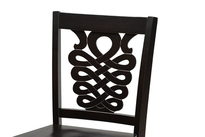 Baxton Studio Gervais Modern and Contemporary Transitional Dark Brown Finished Wood 2-Piece Counter Stool Set