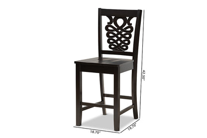 Baxton Studio Gervais Modern and Contemporary Transitional Dark Brown Finished Wood 2-Piece Counter Stool Set