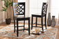 Baxton Studio Nicolette Modern and Contemporary Transitional Dark Brown Finished Wood 2-Piece Counter Stool Set