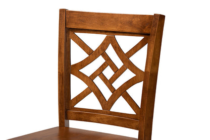 Baxton Studio Nicolette Modern and Contemporary Transitional Walnut Brown Finished Wood 2-Piece Counter Stool Set