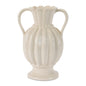 Stoneware led Ribbed Vase 9"H