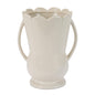 Stoneware led Scalloped Vase 9"H