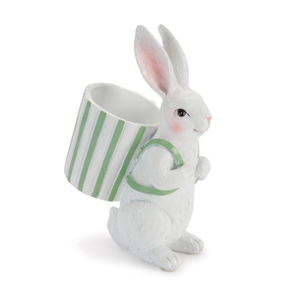 Rabbit Figurine with Planter (Set of 2)