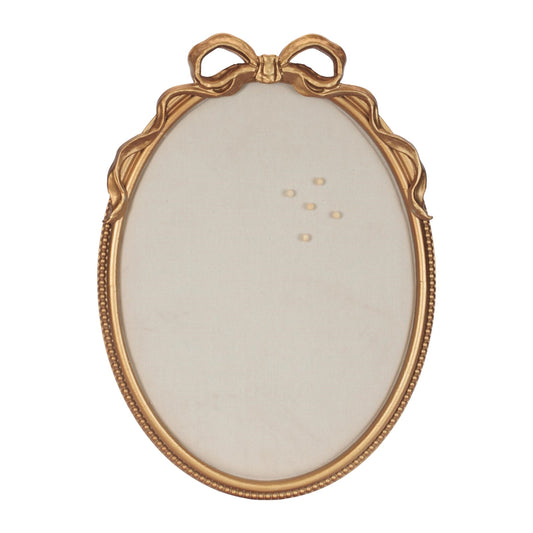 Oval Pin Board Frame with Elegant Bow Accent 23.5"H