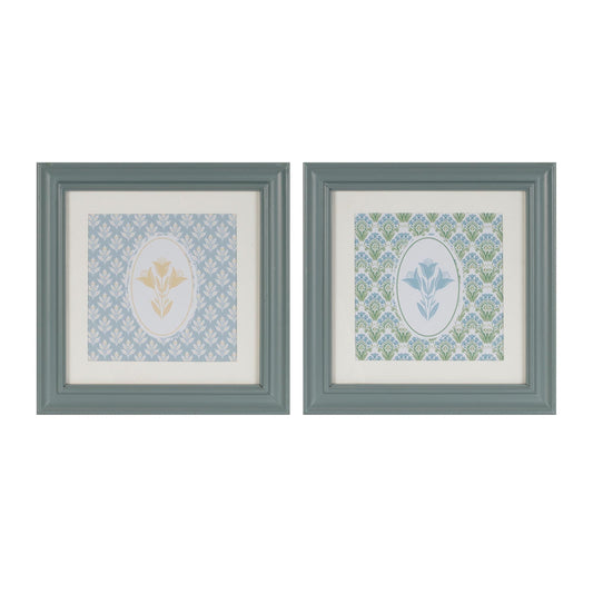 Framed Floral Wall Print (Set of 2)