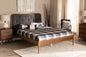 Baxton Studio Diantha Classic and Traditional Dark Grey Fabric Upholstered and Walnut Brown Finished Wood King Size Platform Bed