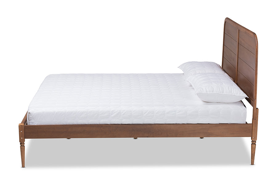 Baxton Studio Kassidy Classic and Traditional Walnut Brown Finished Wood King Size Platform Bed