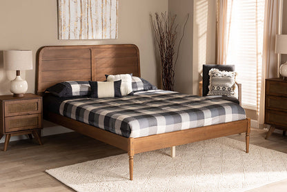 Baxton Studio Kassidy Classic and Traditional Walnut Brown Finished Wood King Size Platform Bed