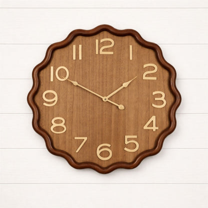 Scalloped Wood Wall Clock 20"D