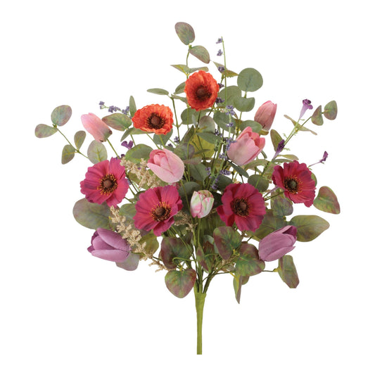Poppy and Tulip Floral Bush (Set of 2)