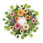 Mixed Zinnia Floral Candle Ring 18"D