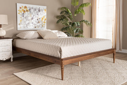 Baxton Studio Tallis Classic and Traditional Walnut Brown Finished Wood Queen Size Bed Frame