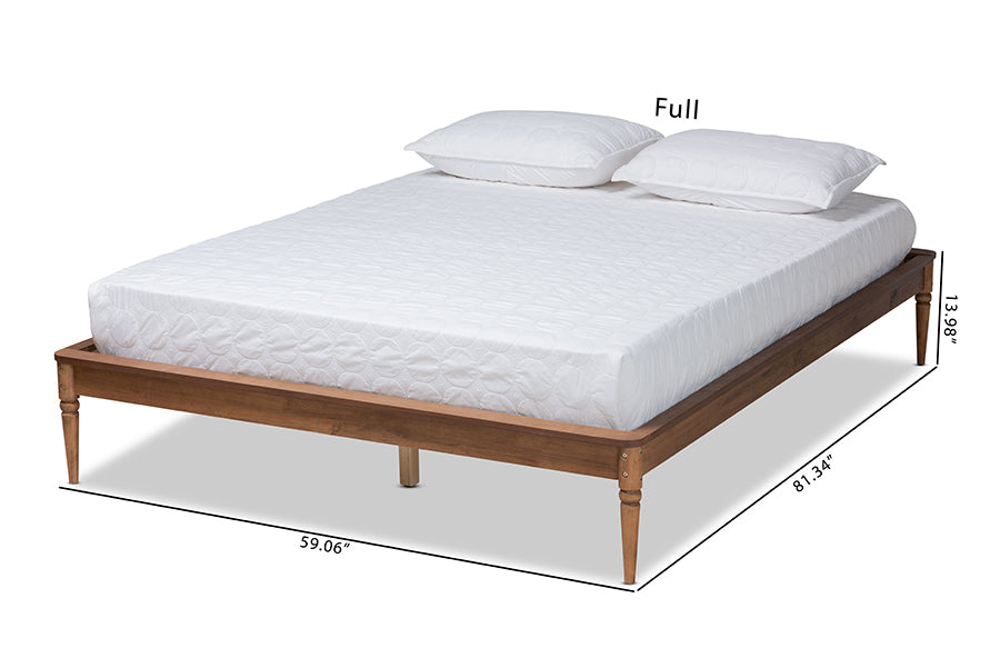 Baxton Studio Tallis Classic and Traditional Walnut Brown Finished Wood King Size Bed Frame