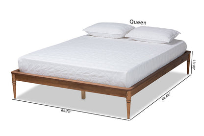 Baxton Studio Tallis Classic and Traditional Walnut Brown Finished Wood Full Size Bed Frame