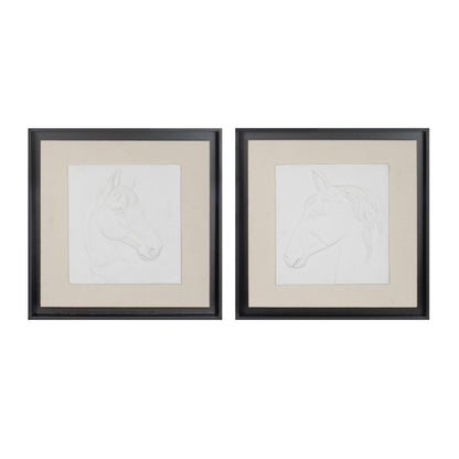 Framed Horse Wall Plaque (Set of 2)