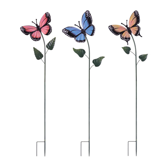 Iron Butterfly Garden Stake (Set of 3)