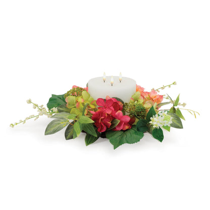 Mixed Hydrangea Candle Ring 17"D
