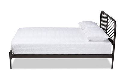Baxton Studio Dora Modern and Contemporary Industrial Black Finished Metal Queen Size Platform Bed