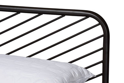 Baxton Studio Dora Modern and Contemporary Industrial Black Finished Metal Queen Size Platform Bed