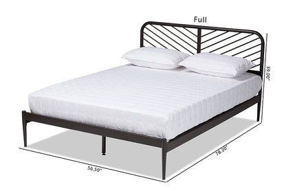 Baxton Studio Dora Modern and Contemporary Industrial Black Finished Metal Queen Size Platform Bed