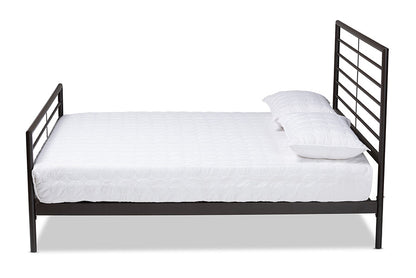 Baxton Studio Alva Modern and Contemporary Industrial Black Finished Metal Full Size Platform Bed