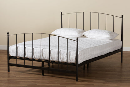 Baxton Studio Lana Modern and Contemporary Black Finished Metal Full Size Platform Bed