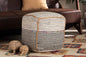 Baxton Studio Arta Modern and Contemporary Bohemian Multi-Colored Handwoven Wool Blend Pouf Ottoman