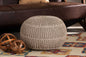 Baxton Studio Palmas Modern and Contemporary Bohemian Beige Handwoven Pet Yarn Pouf Ottoman