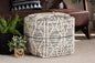 Baxton Studio Sentir Modern and Contemporary Moroccan Inspired Ivory and Black Handwoven Wool Blend Pouf Ottoman