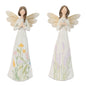 Etched Floral Angel Figurine (Set of 2)