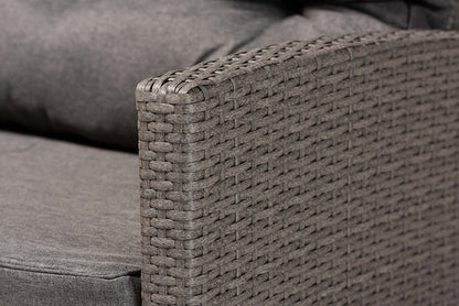 Baxton Studio Darian Modern and Contemporary Grey Fabric Upholstered and Grey Synthetic Rattan 4-Piece Patio Set