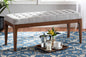 Baxton Studio Walsh Mid-Century Modern Grey Fabric Upholstered and Walnut Brown Finished Wood Dining Bench