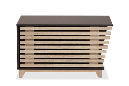 Baxton Studio Eckhart Modern and Contemporary Two-Tone Dark Brown and Oak Finished Wood Cat Litter Box Cover House