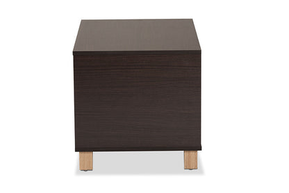Baxton Studio Eckhart Modern and Contemporary Two-Tone Dark Brown and Oak Finished Wood Cat Litter Box Cover House