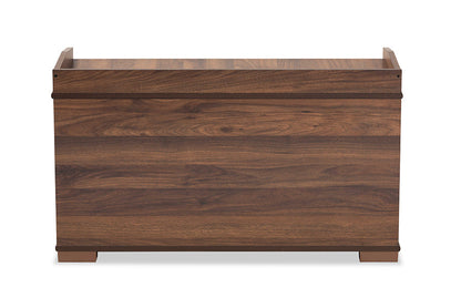 Baxton Studio Mariam Modern and Contemporary Walnut Brown Finished Wood Cat Litter Box Cover House
