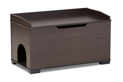 Baxton Studio Mariam Modern and Contemporary Dark Brown Finished Wood Cat Litter Box Cover House