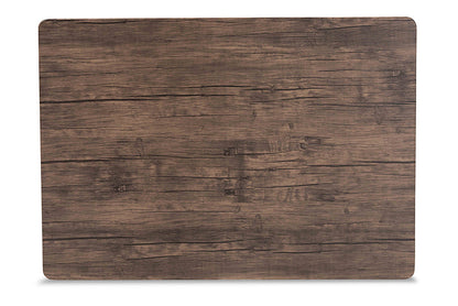 Baxton Studio Calder Mid-Century Modern Walnut Brown Finished Wood and Black Metal Dining Table